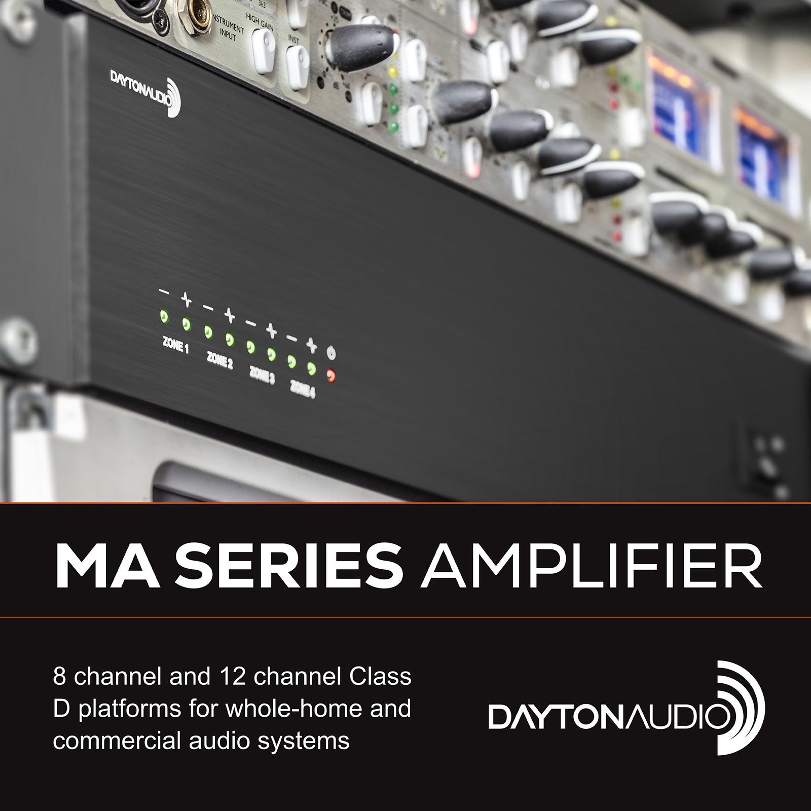 Dayton Audio MA880 4 Input 80W X 8 Channel Class D Amplifier